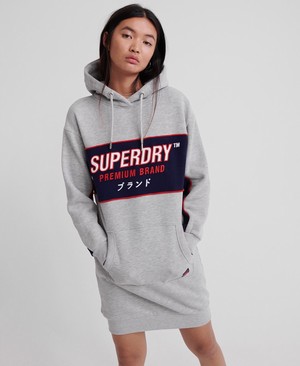 Superdry Graphic Panel Sweat Női Ruhák Szürke | TYNMB7964